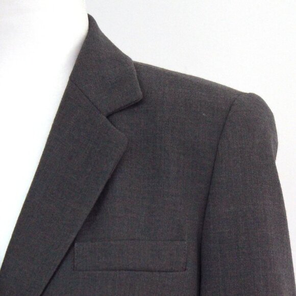 Vintage Grey Wool Blazer, FEMME DE CARRIERE Woolmark Single Breasted - Picture 5 of 6